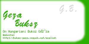 geza buksz business card